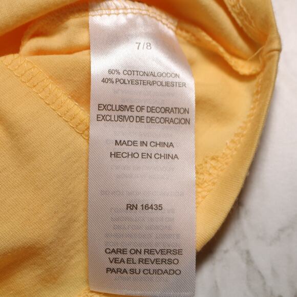 4/$20 - Kensie Girls Flutter Sleeve Yellow Embroidered Crop Top Size 7/8 - Picture 6 of 8